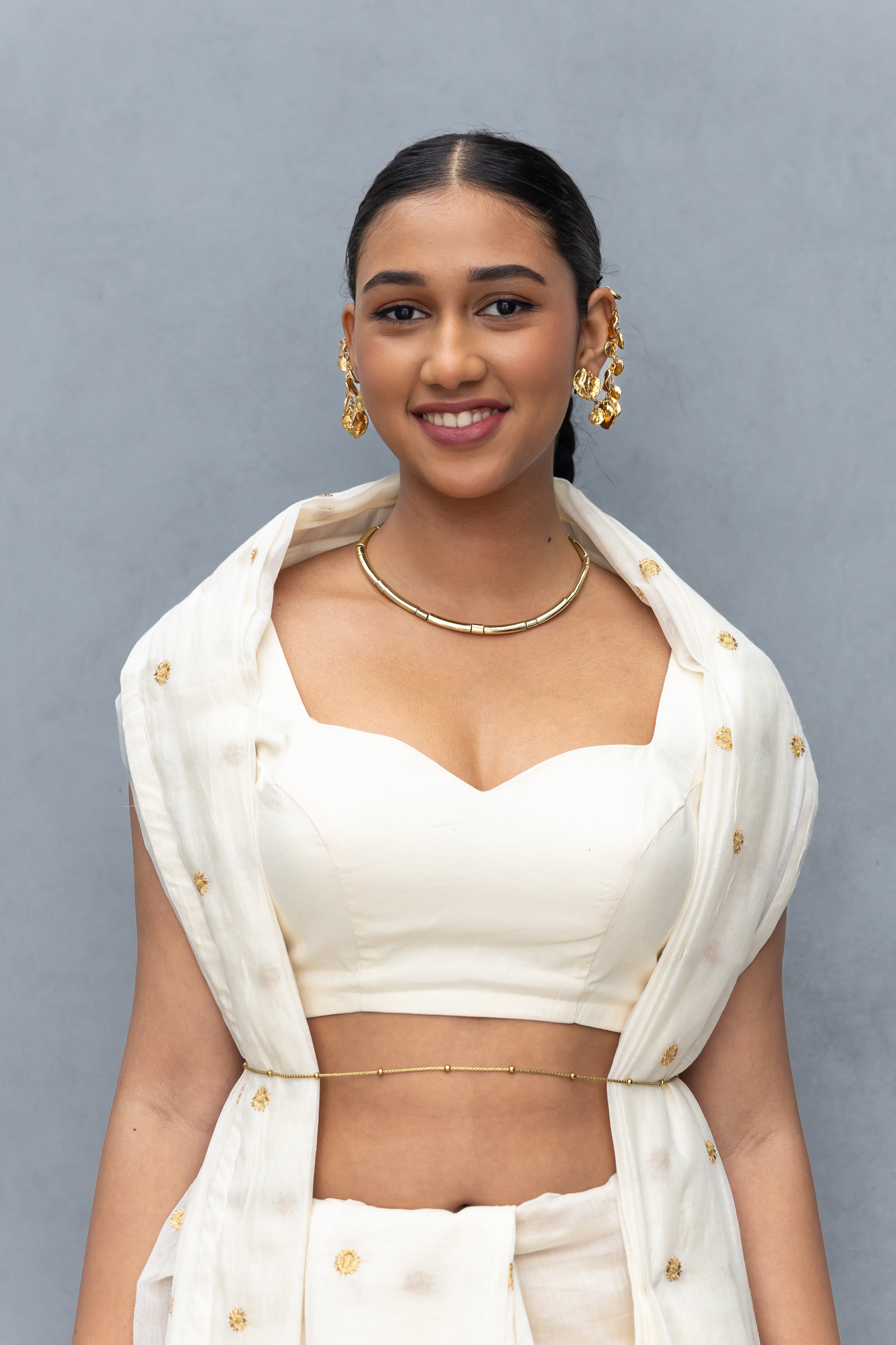 Silk Saree with Embroidered Buttas